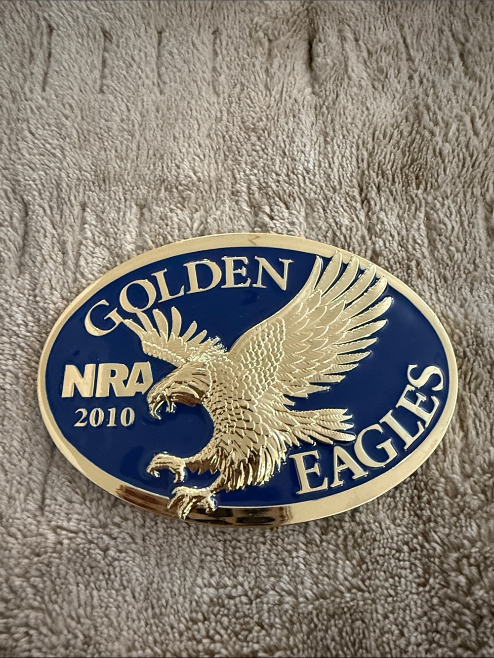 Golden Eagles Gold & Blue Belt Buckle - 2010